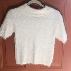 Fuzzy Winter White Sweater